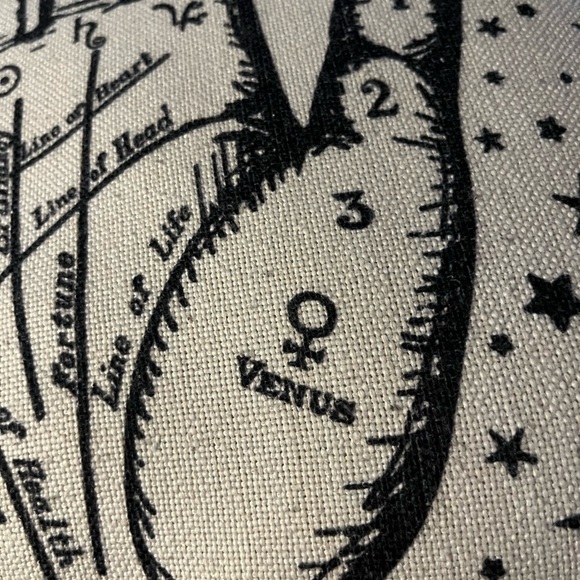 Palmistry Halloween decor Palm Reader 16” Throw Pillow With Stars, Planets Tarot - Picture 3 of 10